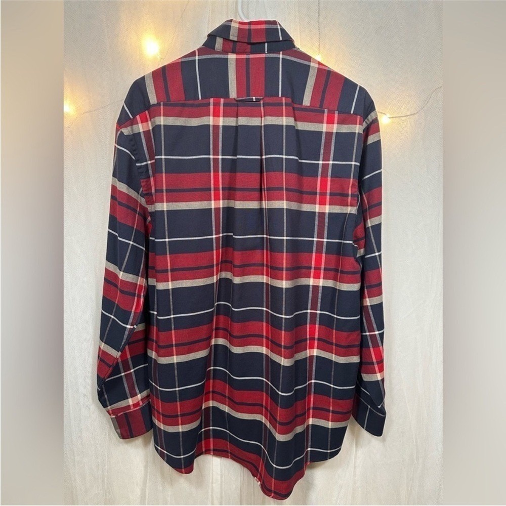 Town Craft Long Sleeve Plaid Button Up Men's Large Cotton Blend Preppy Academia - Picture 2 of 6